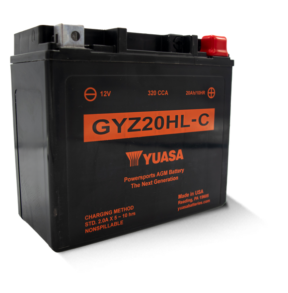 Yuasa GYZ20HLC High Performance Maintenance Free AGM 12 Volt Battery