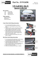 Zunsport VW Golf Mark IV R32 - Lower Grille Set - Black finish-2