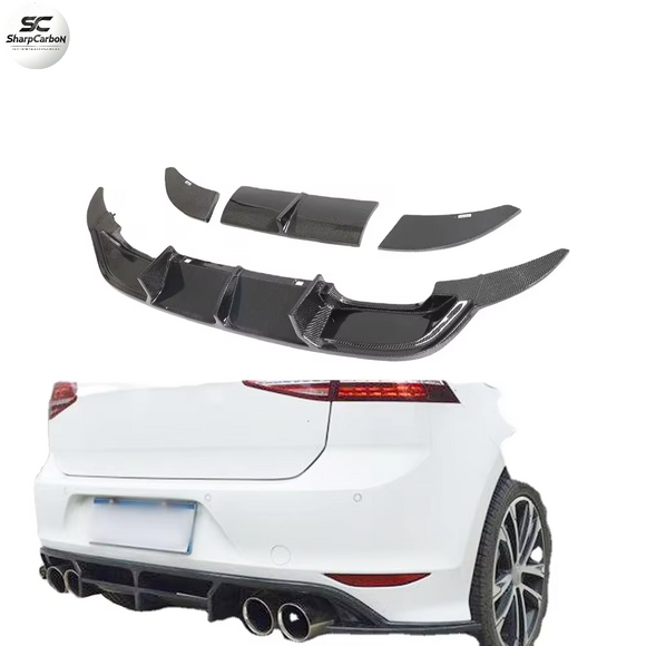 Carbon Fiber Rear Diffuser V2 for VW GOLF MK7 R 2014 - 2017