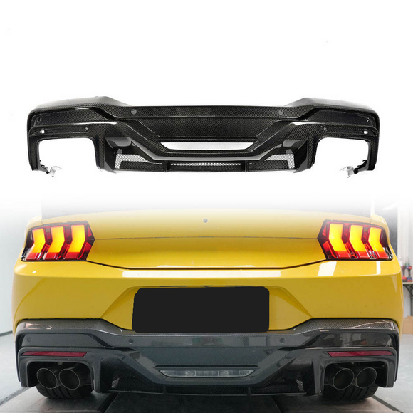 Carbon Fiber Rear Diffuser for Ford Mustang S650 2.0T 2.3T Base Model 2024