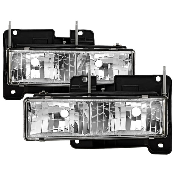 Spyder Chevy C/K Series 1500/2500 88-99/Chevy Tahoe 95-99Crystal Glass Headlights Chrm HD-YD-CCK88-C