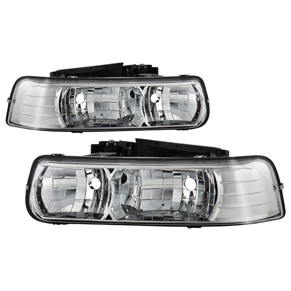 Spyder Chevy Silverado 1500/2500 99-02 Crystal Headlights Chrome HD-YD-CSIL99-C