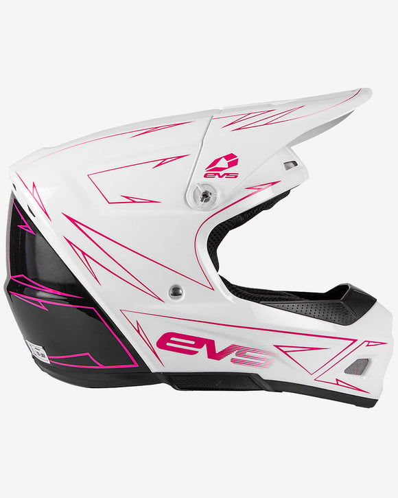 EVS T3 Pinner Helmet 50-50 White/Pink/Black Youth - Medium