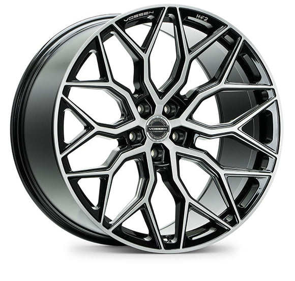 VOSSEN HF2 19 X 9.5 +25 5-112 DEEP CB66.56 BRUSHED GLOSS BLACK