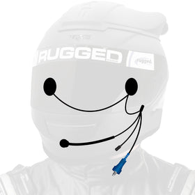 Rugged Radios OFFROAD Wired Helmet Kit with Alpha Audio Speakers Mic & 3.5mm Earbud Jack