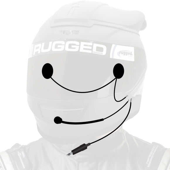 Rugged Radios Peltor 4-Conductor Helmet Kits Speakers / M102 Military Mic / Straight