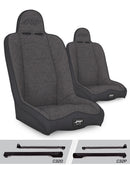PRP Daily Driver High Back Suspension Seats Kit for Jeep Wrangler CJ7/YJ (Pair) - Gray-1
