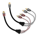DS18 Level 3 RCA Wire Y Connector 1 Female to 2 Male Black + Red Kit-1