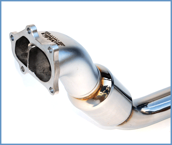 Invidia 05+ AT LGT Polished Divorced Waste Gate Downpipe with High Flow Cat