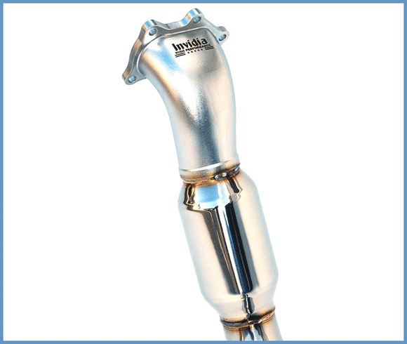 Invidia 05+ AT LGT Polished Divorced Waste Gate Downpipe with High Flow Cat