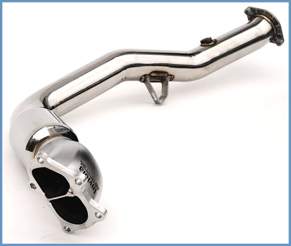 Invidia 02-07 WRX/STi Polished Divorced Waste Gate Downpipe with High Flow Cat