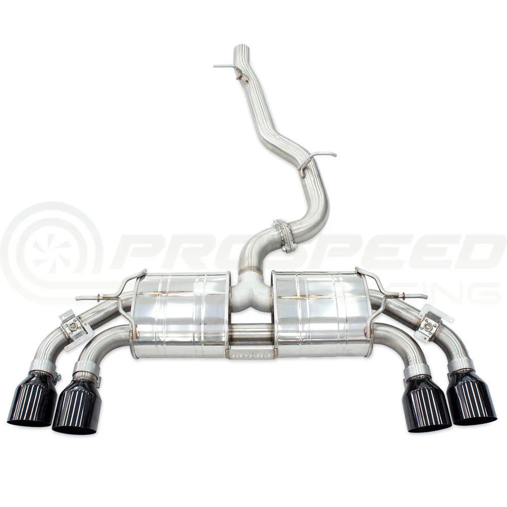 Invidia 2022+ Volkswagen Golf R MK8 76mm R400 Valved Cat Back Exhaust Rolled TI Tips - 0