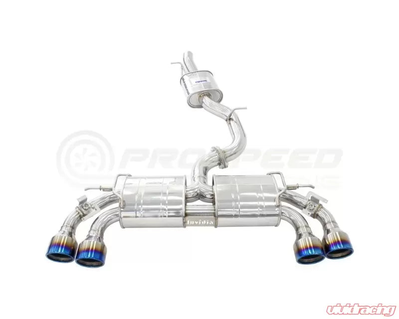 Invidia 2022+ Volkswagen Golf R MK8 76mm R400 Valved Cat Back Exhaust Rolled TI Tips