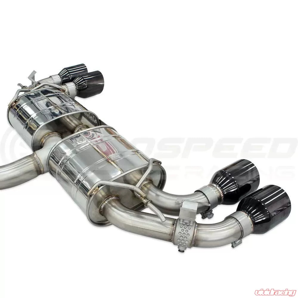 Invidia 2022+ Volkswagen Golf R MK8 76mm R400 Valved Cat Back Exhaust Straight Cut Black Tips