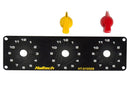 Haltech Triple Switch Panel w/Yellow & Red Knobs-1