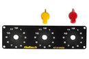 Haltech Triple Switch Panel Kit w/Yellow & Red Knobs-2