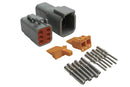 Haltech Matching Set of Deutsch DTM-6 Connectors 7.5 Amp Plug & Pins-1