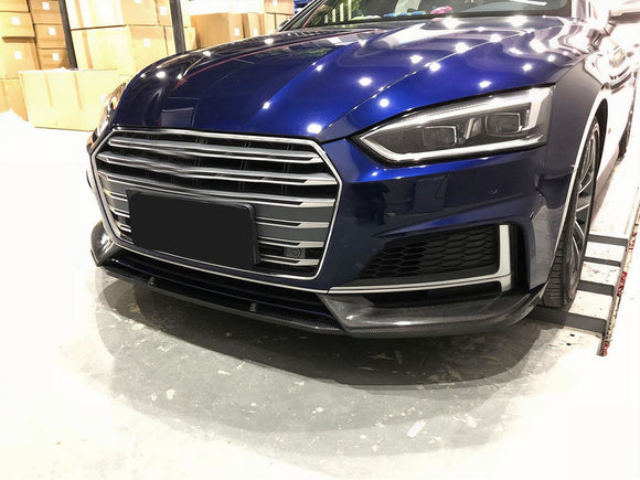 3 PC Carbon Fiber Front Lip for Audi B9 S5 A5 SLINE 2017 2018 2019
