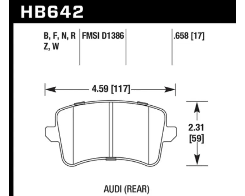 Hawk 2009-2014 Audi A4 HPS 5.0 Rear Brake Pads - 0