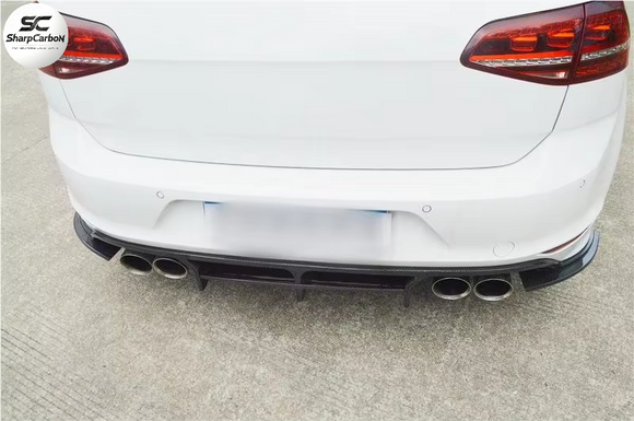 Carbon Fiber Rear Diffuser V2 for VW GOLF MK7 R 2014 - 2017