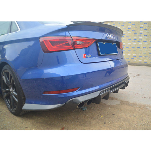 Carbon Fiber Rear Diffuser for Audi 8V A3 SLINE S3 Sedan 4-Door 2014-2016