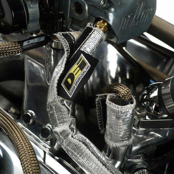 DEI Heat Shroud 3/4in I.D. x 3ft - Aluminized Sleeving - Hook and Loop Edge