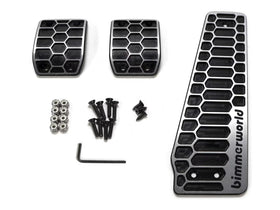 BimmerWorld Billet Hex Pedals - Manual Transmission (3 Piece), Black 2-Tone