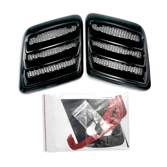 2018-2023 MUSTANG HOOD HEAT EXTRACTORS - GLOSS BLACK