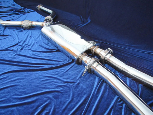 Motordyne Exhaust With 4.5" Blue Rolled Tips Infiniti Q50 14-18