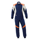 OMP FIRST EVO OVERALL my2025 FIA 8856-2018/SFI NAVY BLUE / FLUO ORANGE SZ 58-1