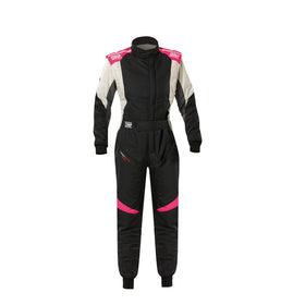 OMP FIRST EVO ELLE OVERALL my2025 FIA 8856-2018/SFI BLACK / FUCHSIA SZ 46