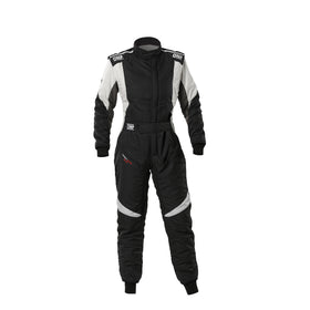 OMP FIRST EVO ELLE OVERALL my2025 FIA 8856-2018/SFI BLACK / WHITE SZ 50