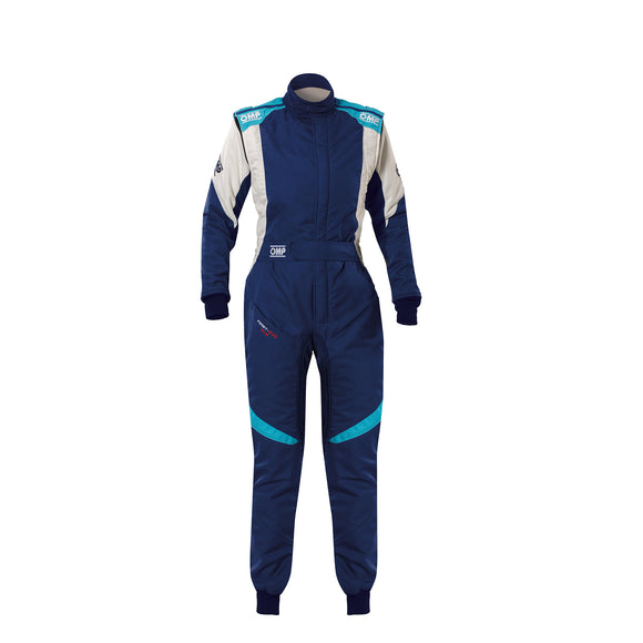OMP FIRST EVO ELLE OVERALL my2025 FIA 8856-2018/SFI NAVY BLUE / TIFFANY SZ 50