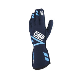 OMP ONE EVO FX GLOVES FIA 8856-2018 NAVY BLUE/CYAN SIZE M