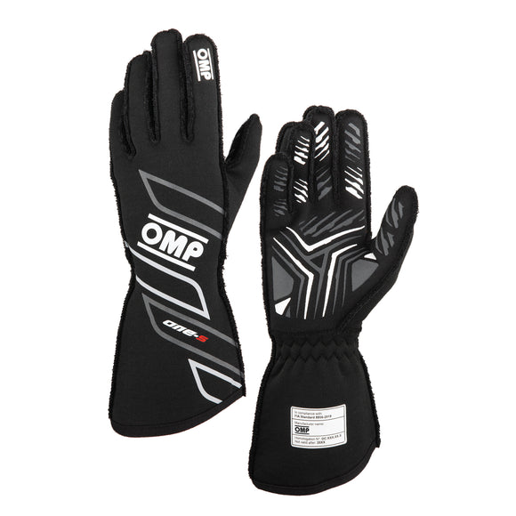 OMP ONE-S GLOVES my2025 FIA 8856-2018 BLACK SZ XS