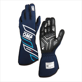 OMP ONE-S GLOVES my2025 FIA 8856-2018 NAVY BLUE / CYAN SZ XL