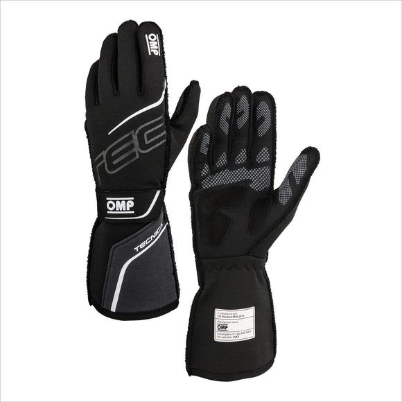 OMP TECNICA GLOVES FIA 8856-2018 BLACK / ANTHRACITE SZ M