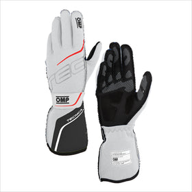 OMP TECNICA GLOVES FIA 8856-2018 WHITE / ANTHRACITE SZ S