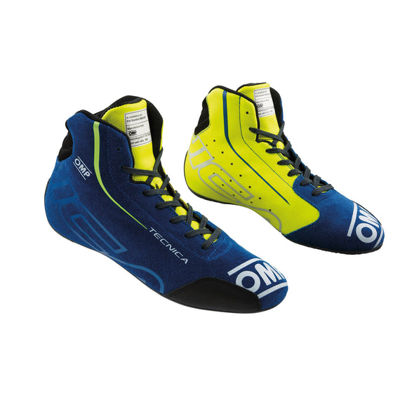 OMP TECNICA SHOES my2025 FIA 8856-2018 BLUE / YELLOW SZ 47