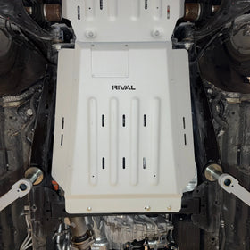 RIVAL Aluminum Transmission Catalytic Converter Skid Plate 2015-2025 Ford F-150 PowerBoost Only - 0