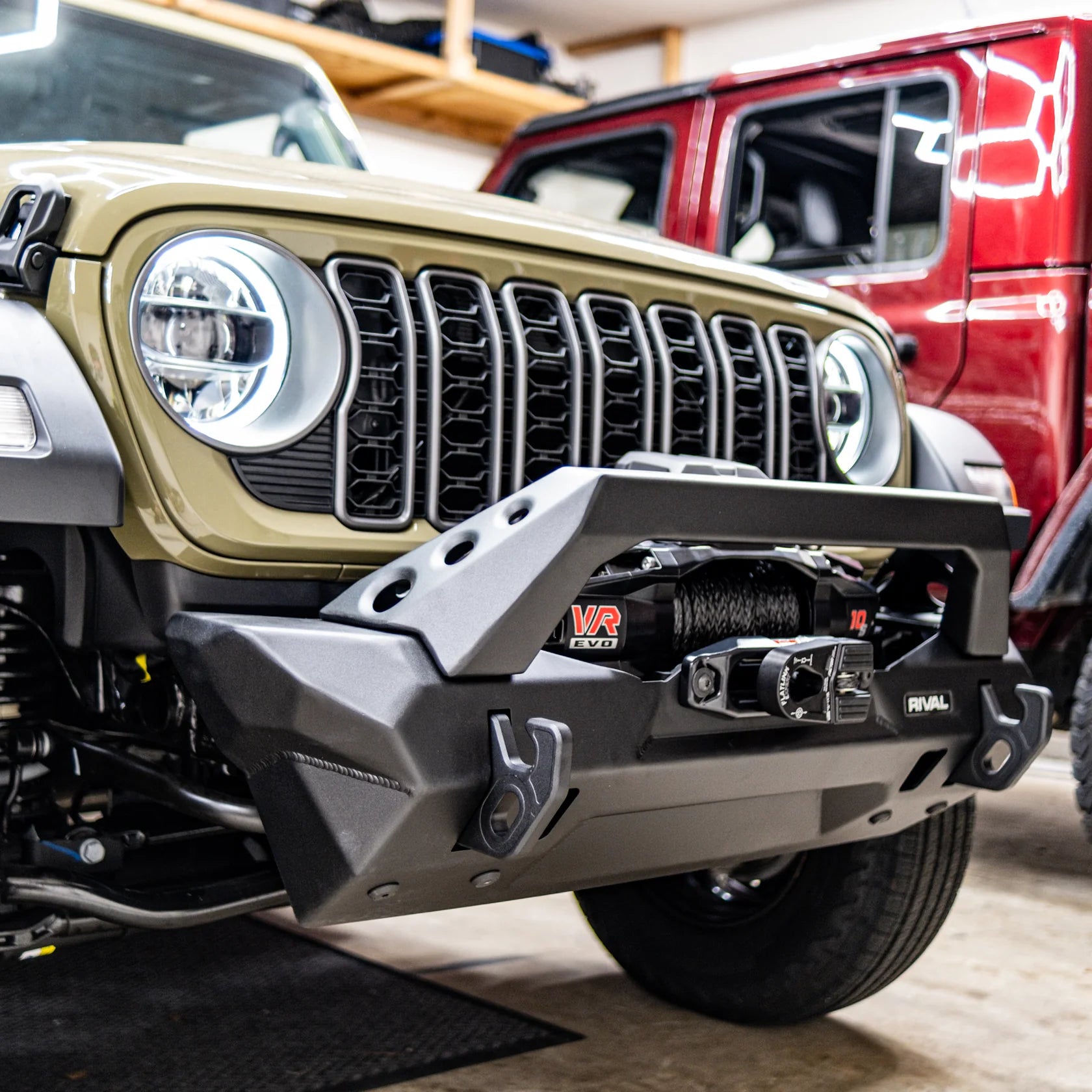 RIVAL Jeep Wrangler Front Aluminum Bumper Jeep Wrangler JL Jeep Wrangler JK Jeep Gladiator except Mojave