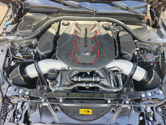 BMW G90/G99 M5 S68 Turbo-Forward Full Flow Intake System – VTT Complete Billet Turbo Inlet & Dual 4” Filter Upgrade