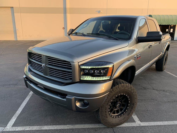 AlphaRex 06-08 Ram 1500HD NOVA LED Proj Headlights Plank Style Alpha Blk w/Seq Signal/DRL/Amber LED