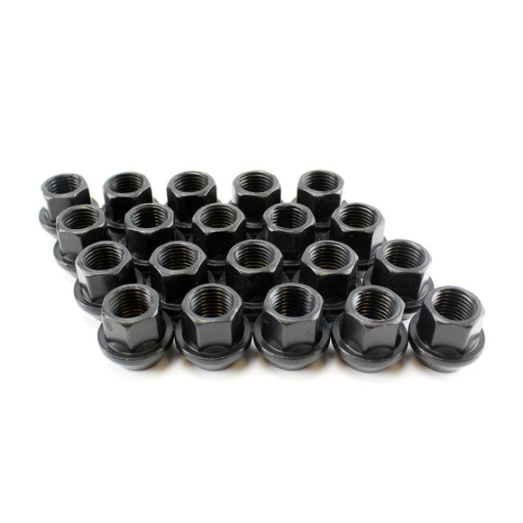 Lug Nuts - Open-Ended Cone Seat / Black / 12x1.5 (Full Set Of 20)