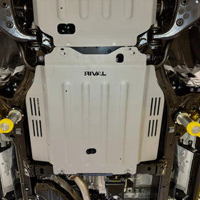 RIVAL Aluminum Transmission Catalytic Converter Skid Plate 2024-2025 Toyota Tacoma 4Gen Hybrid Compatible With TRD* | 2024-2025 Toyota Land Cruiser Hybrid | 2025 Toyota 4Runner 6Gen Hybrid - 0