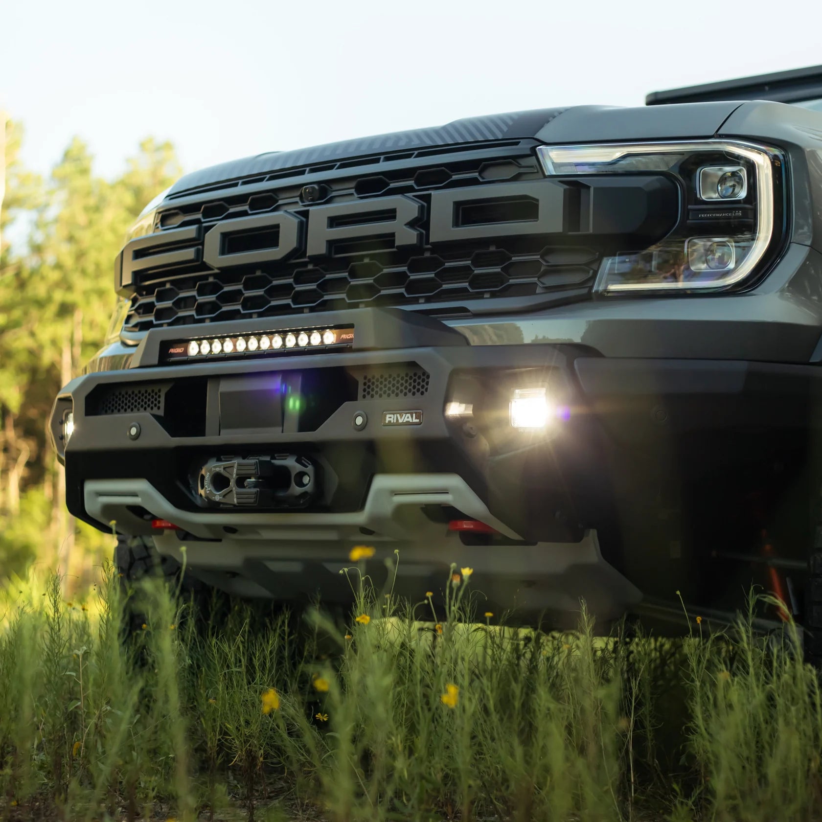 RIVAL Front Aluminum Bumper 2024-2025 Ford Ranger Raptor U.S. with Winch Mount and Recovery Points