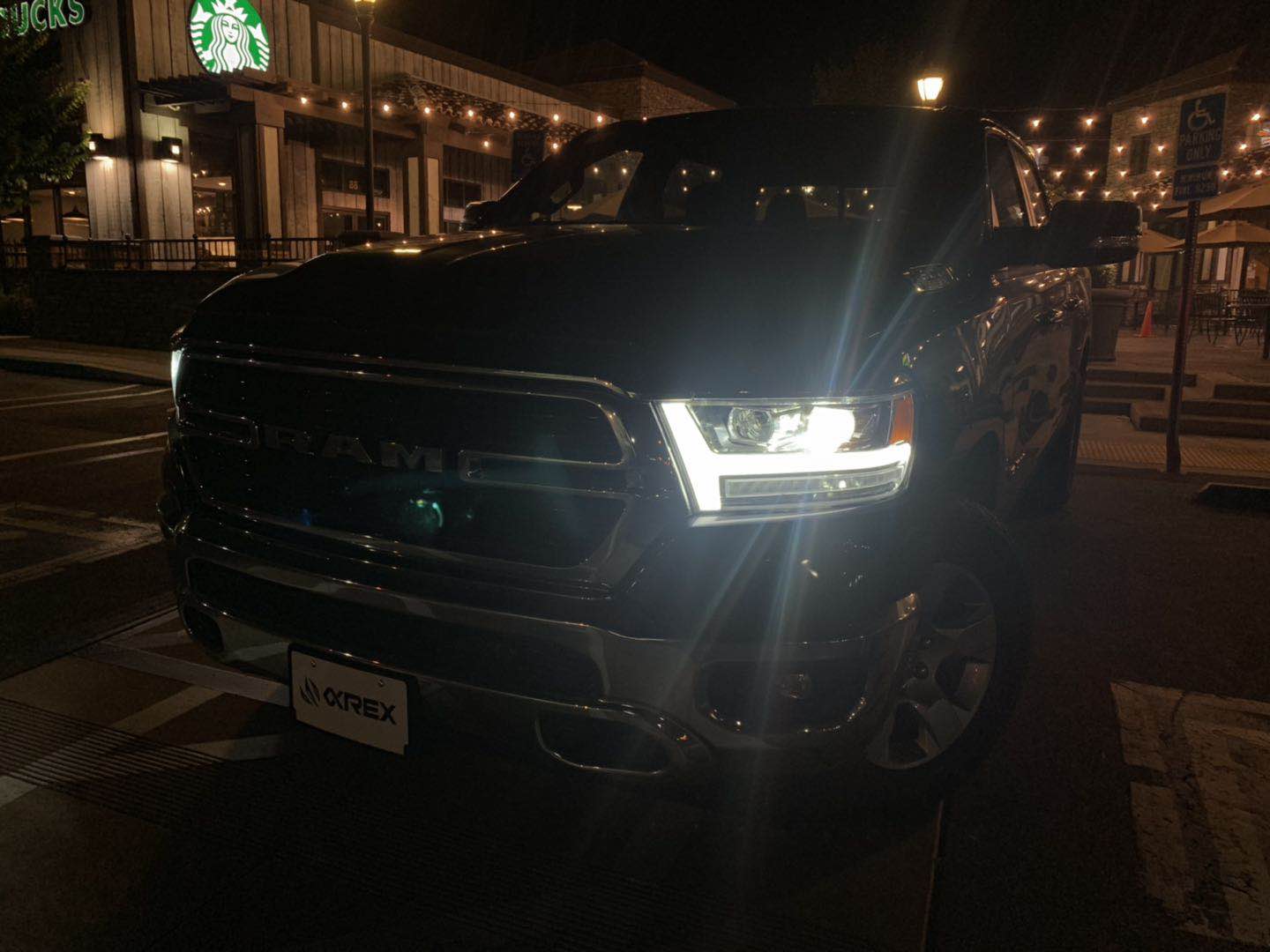 AlphaRex 19-20 Dodge Ram 1500 LUXX LED Proj Headlights Plank Jet Blk w/Activ Light/Seq Signal/DRL