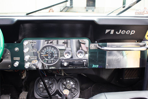 Kentrol 77-86 Jeep CJ Gauge Cover - Polished Silver