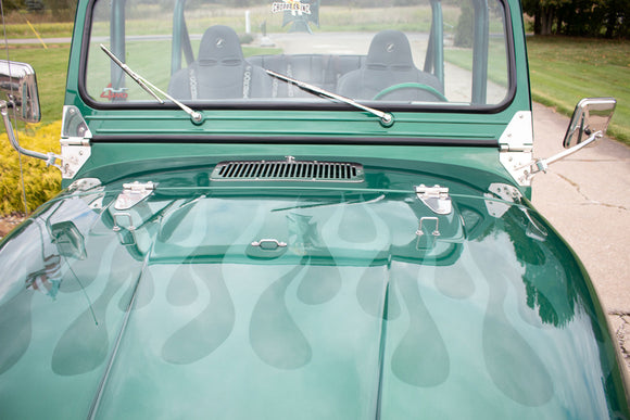 Kentrol 78-95 Jeep CJ/Wrangler YJ Hood Kit - Polished Silver