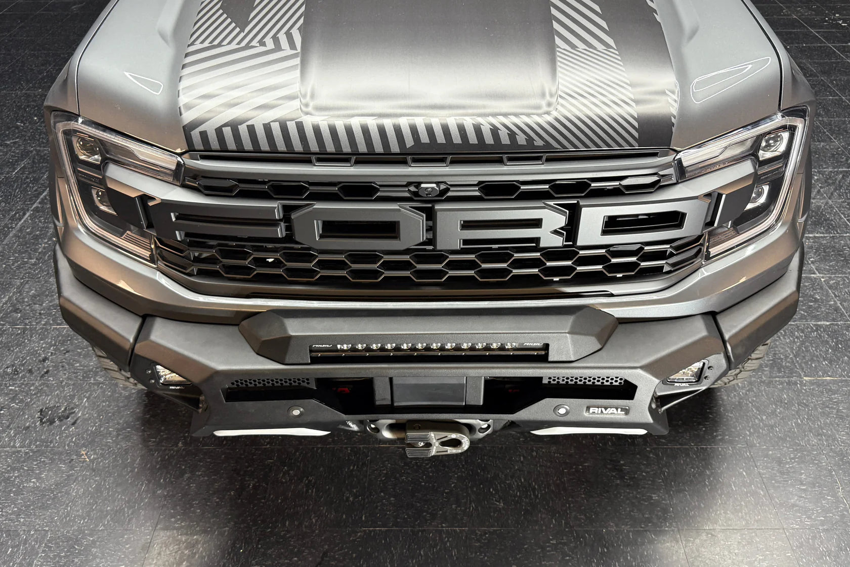RIVAL Front Aluminum Bumper 2024-2025 Ford Ranger Raptor U.S. with Winch Mount and Recovery Points